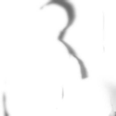 A white image with a soft grey shadow thrown to the right of the astronaut's head and shoulder